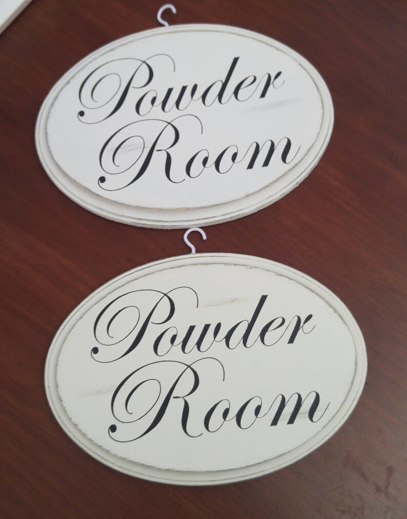 Powder Room sign guest bathroom sign bathroom door sign Etsy