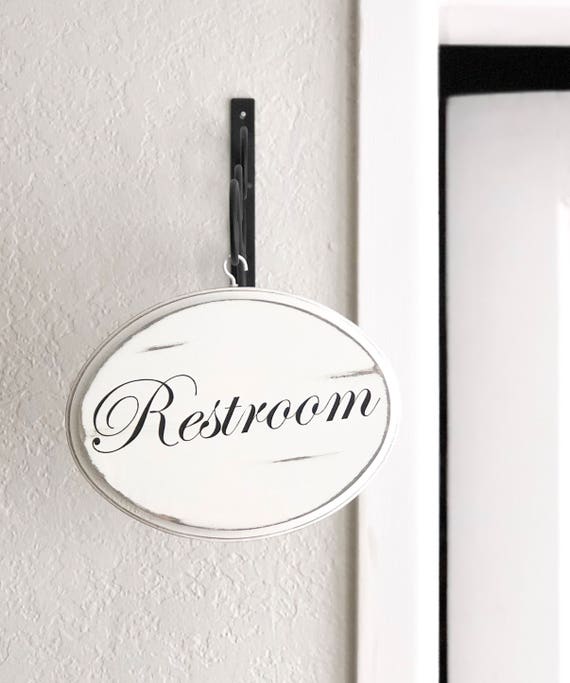 Restroom Sign Bathroom Door Sign Bathroom Wall Decor Etsy