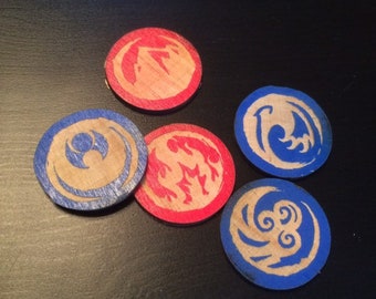 L5R elemental rings in wood