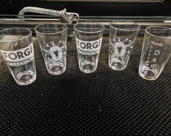 4x Laser Engraved Pint Glass