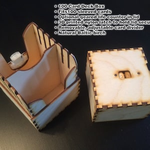 100-card deck box with removable divider and optional built-in life counter