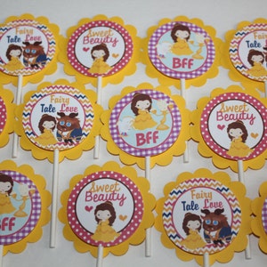 Princess Belle Inspired Cupcake Toppers image 2