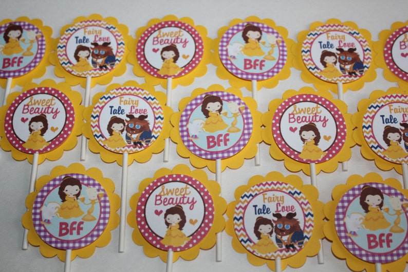 Princess Belle Inspired Cupcake Toppers image 2