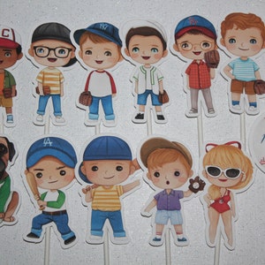Sandlot Inspired Cupcake Toppers set of 12 image 2