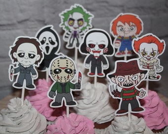 Scary Halloween Movie Characters Inspired Cupcake Toppers
