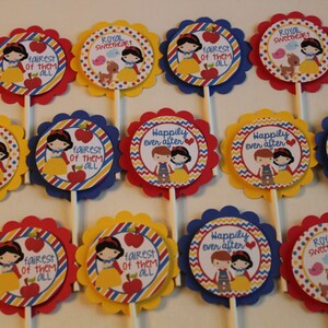 Snow White Inspired Cupcake Toppers