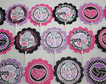 Volleyball Cupcake Toppers