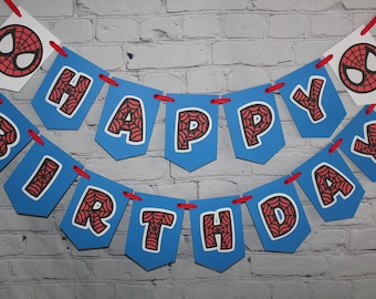 Spiderman Birthday Banner - Custom/Name Spiderman Banner