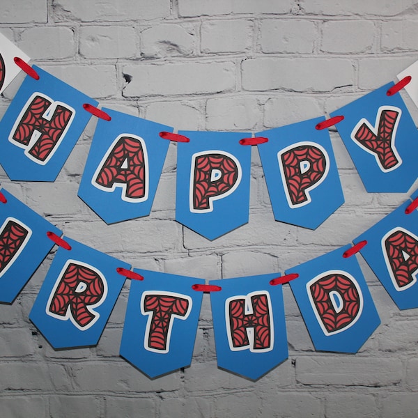 Spiderman Birthday Banner - Custom/Name Spiderman Banner