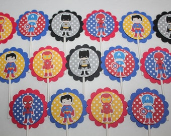 Superhero Inspired Cupcake Toppers