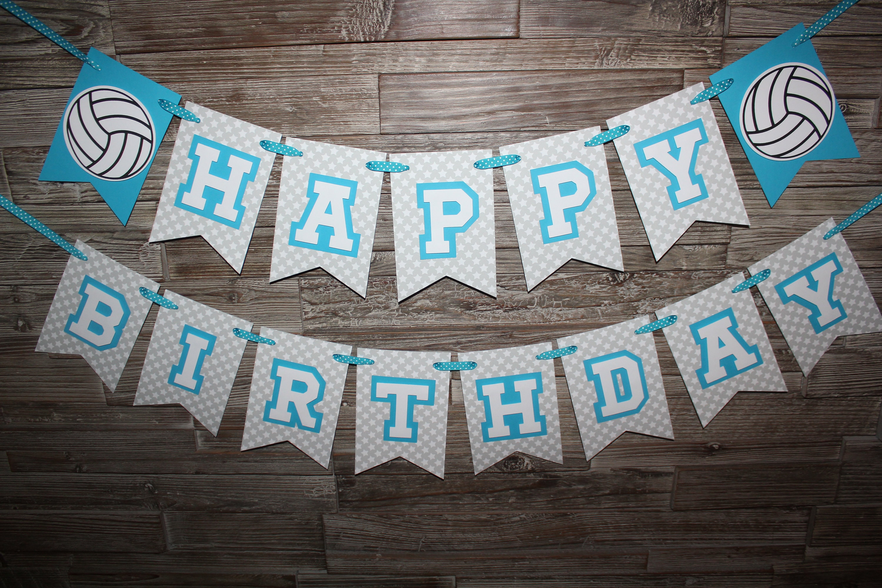 Volleyball Happy Birthday Banner Etsy
