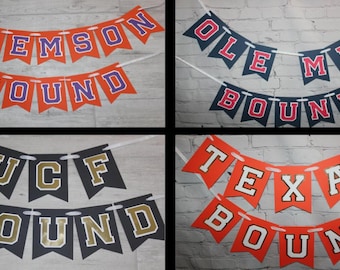 College Bound Banner - College Graduation - High School Graduation - Custom College Banner - Any School Banner - Pick your school colors