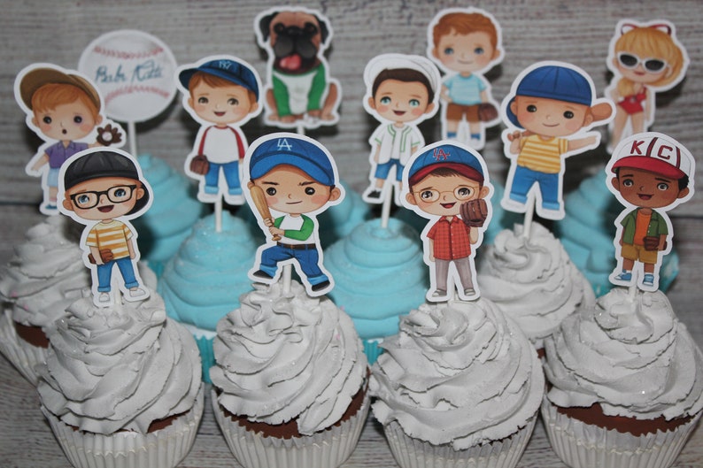 Sandlot Inspired Cupcake Toppers set of 12 image 3