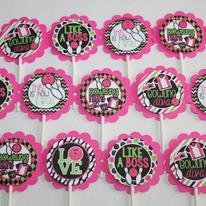 Bowling Cupcake Toppers