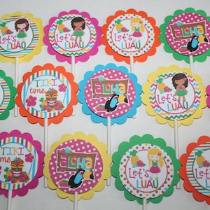 Luau Cupcake Toppers