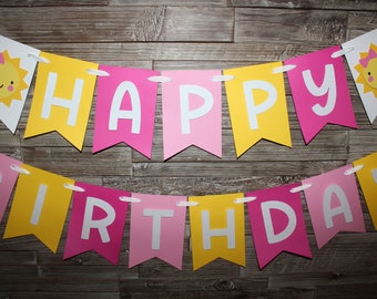 Sunshine Happy Birthday Banner, You Are My Sunshine Banner, First Birthday Sunshine Banner