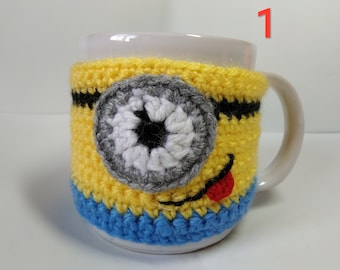 Crochet coffee cozy. Drink cover. Cubretazas de ganchillo