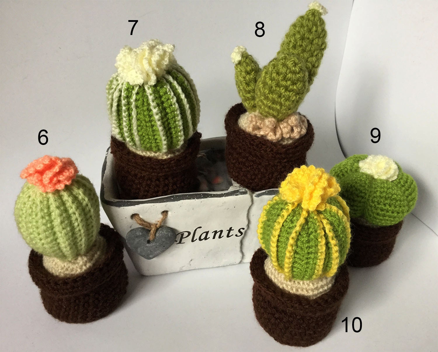 Cactus Au Crochet Fait Main - Décoration Apaisante Pour Bureau, étagère, Table De Chevet - Favorise La Pleine Conscience