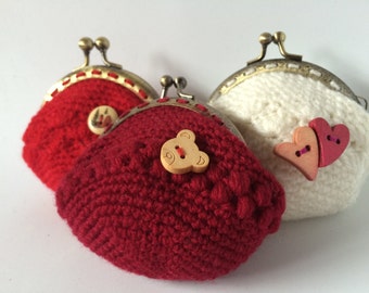 Coin purse wallet crochet - Personalized crochet Gift for women - Handmade Coin Purse - Crochet wallet - Round Purse - Women Accessories