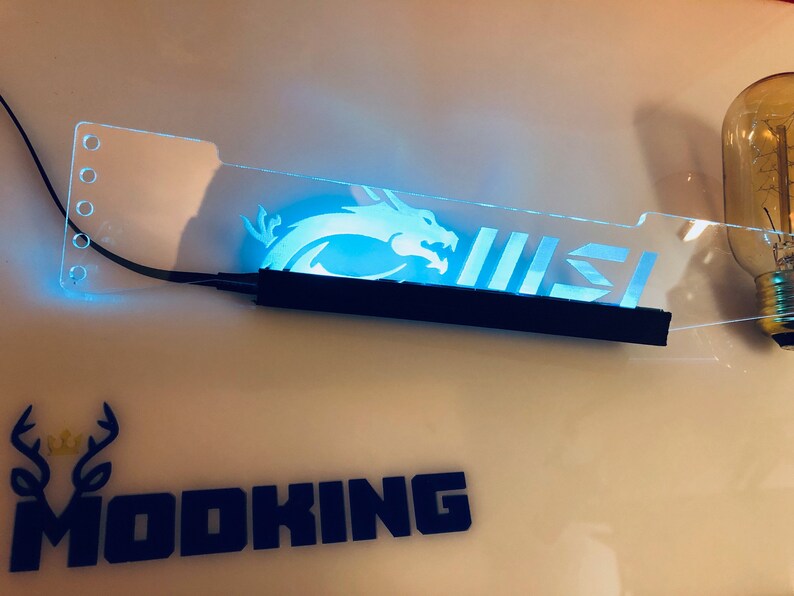 MSI Clear RGB GPU AntiSagging Support Bracket Brace Nvidia Etsy