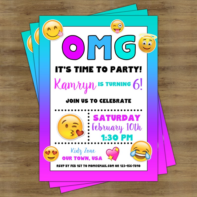 Emoji Invites Printable; Emoji Birthday Social gathering Invitation; Emoji Bash Printables; Emoji Birthday Invites; Emoji Invites Female photo about Printable Emoji Birthday Invitations titled Emoji Invites Printable; Emoji Birthday Social gathering Invitation; Emoji Social gathering Printables; Emoji Birthday Invites; Emoji Invites Lady