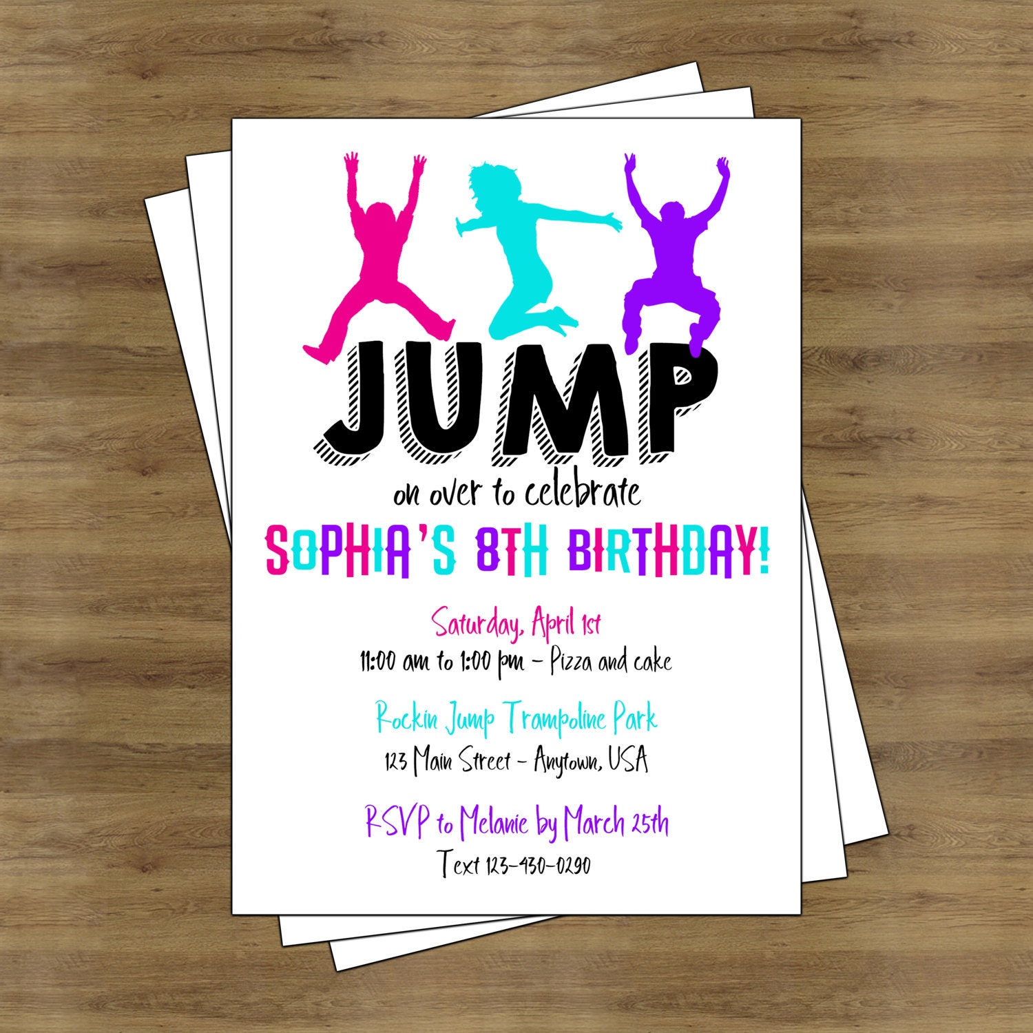 PartyEinladung zu springen TrampolinPartyEinladung Etsy