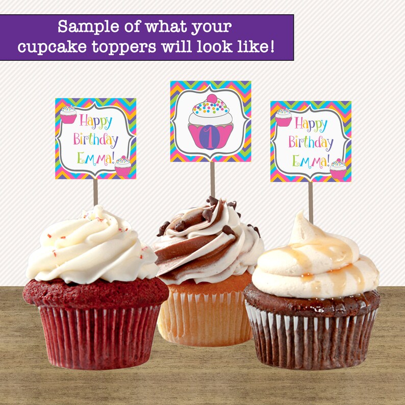 Cupcake Motto Geburtstag Toppers Kleine Cupcake Motto Geburtstag Toppers Kleine