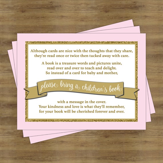 Bring A Book Instead Of A Card Bring A Book Baby Shower Etsy