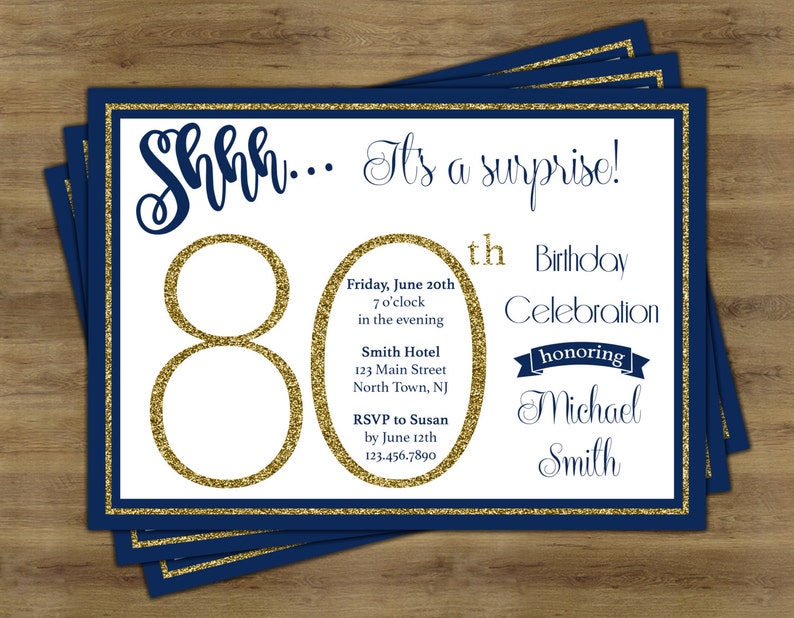 surprise 80th birthday invitation