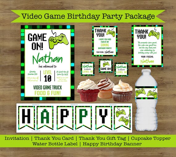 Game Truck Invitation Video Game Party Printables Video Game Etsy