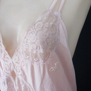 Vintage Diane Von Furstenberg Lingerie Set | Glamorous 1970&#39;s Pink Lace Full Length Robe and Nightgown | DVF Low Cut Lace Designer Lingerie