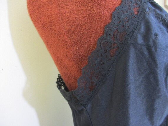 Black Lace Slip Dress | Vintage Sears Embroidered… - image 7