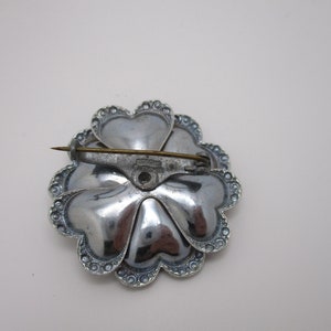 Vintage Czechoslovakia Silvertone Pink Enamel Flower Brooch image 9