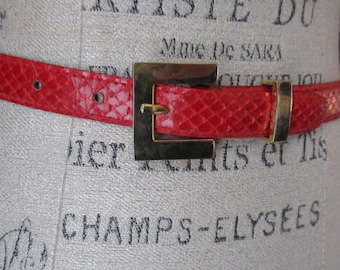 Claudio Orciani Women 80cm Red Genuine Snake Skin Rhinestone  display picture 1
