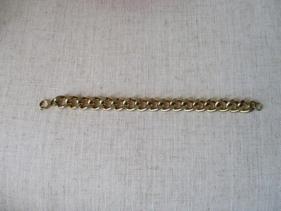 Vintage Goldtone Chunky Cuban Link Chain Bracelet… - image 9