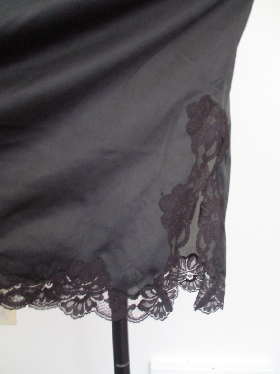 Vintage Sears Black Lace Half Slip With Slit Size Medium 27 29 Etsy