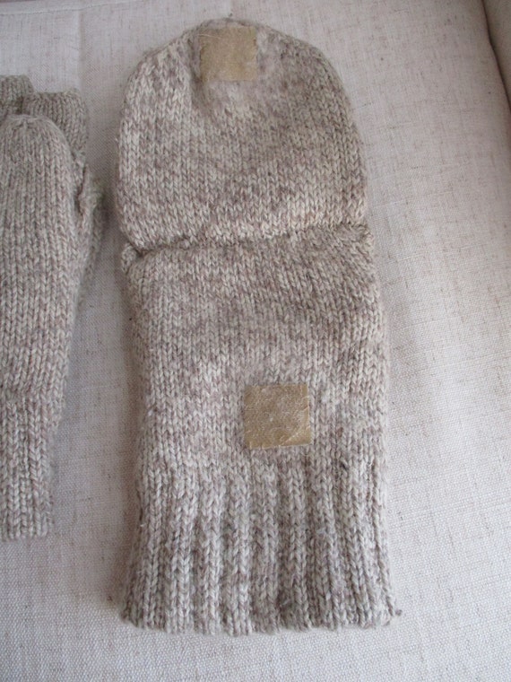 Vintage 1990s Thinsulate Oatmeal Beige Wool Knitt… - image 5