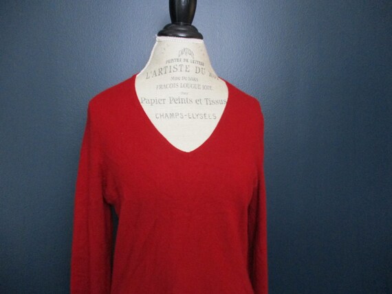 Vintage Anne Taylor Cashmere Classic Red Long Sle… - image 7