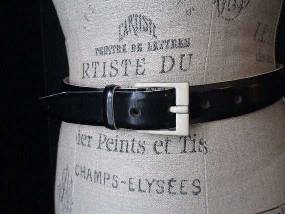 Calvin Klein Italian calfskin belt NEW CALVIN KLEIN Sz. L Italian Calfskin Skinny Belt Navy  main image 4