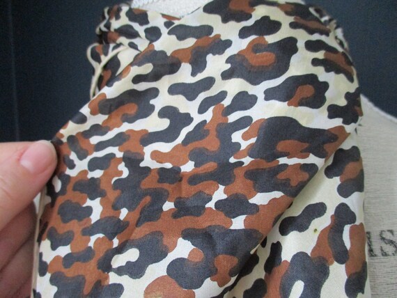 Vintage Silky Leopard Scarf | Brown, Black and Iv… - image 6