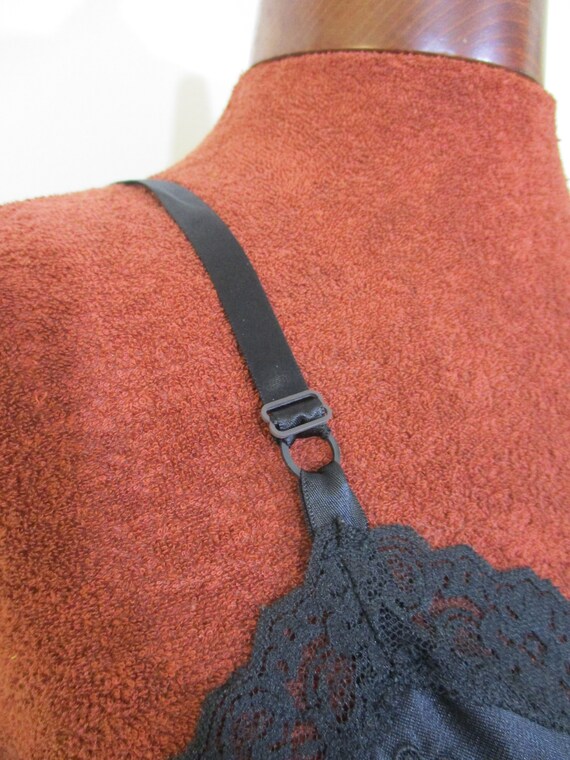 Black Lace Slip Dress | Vintage Sears Embroidered… - image 5