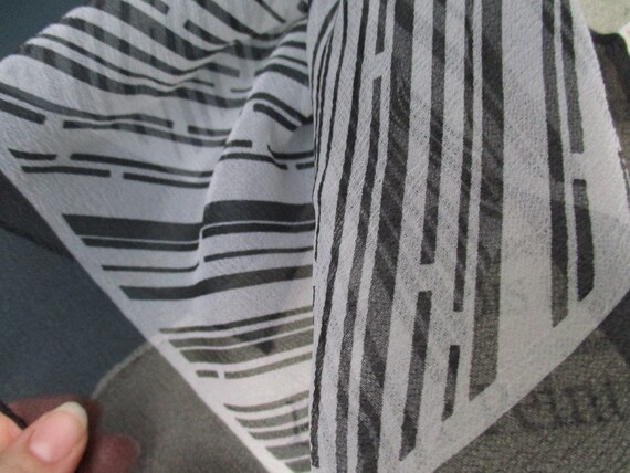 Vintage Glentex Black Stripes Silky Scarf | Silky… - image 3
