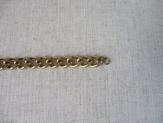 Vintage Goldtone Chunky Cuban Link Chain Bracelet… - image 10