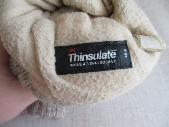 Vintage 1990s Thinsulate Oatmeal Beige Wool Knitt… - image 7