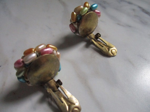 Vintage Candy Colors Bead Cluster Earrings | Past… - image 6