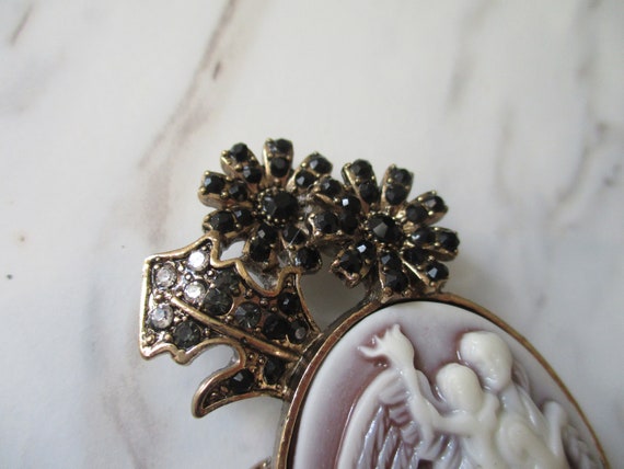 Gothic Victorian Cameo Brooch | Purple Cameo with… - image 3