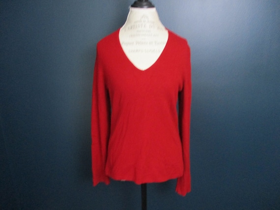 Vintage Anne Taylor Cashmere Classic Red Long Sle… - image 1