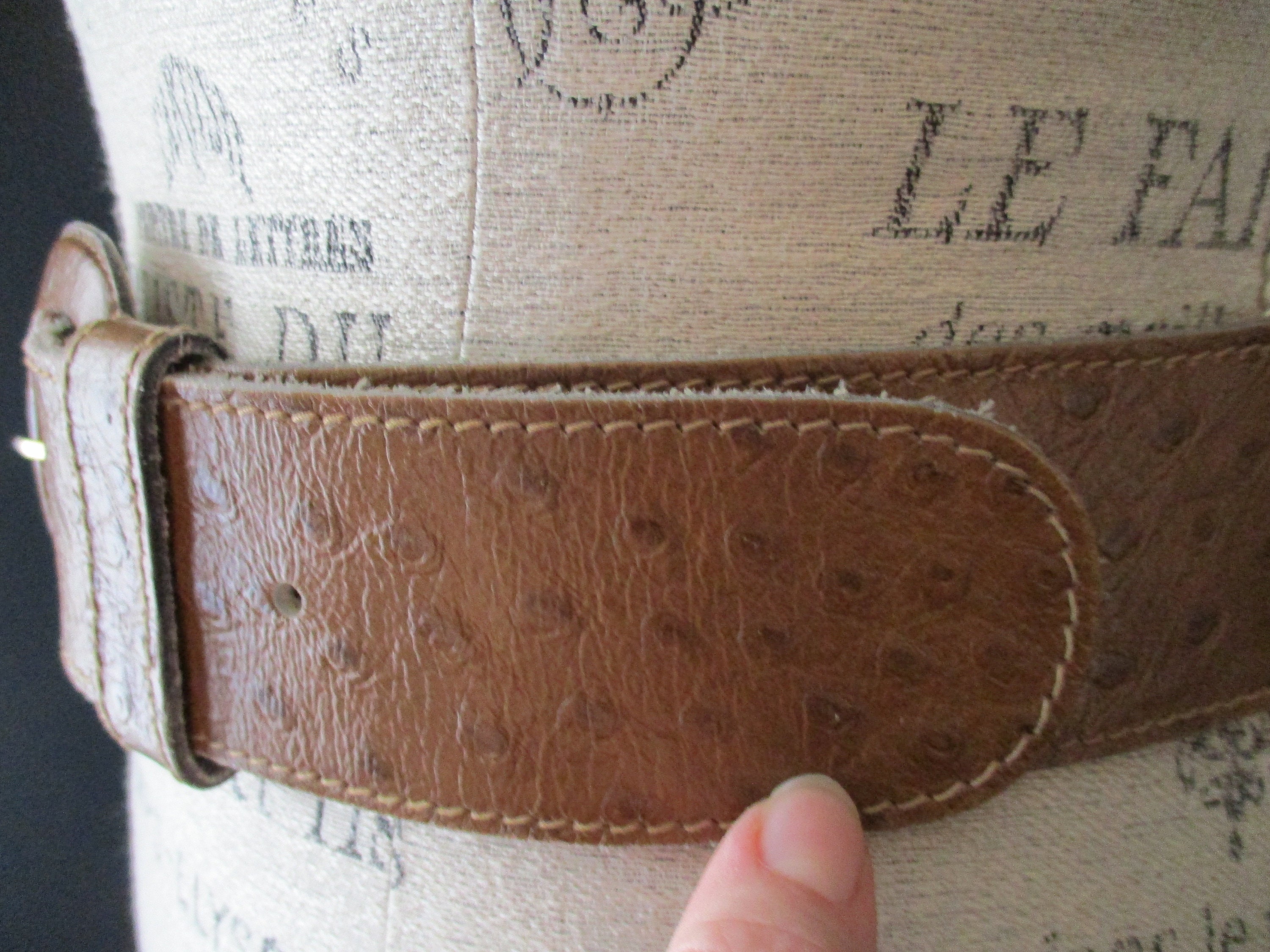 Anne Klein for Calderon Size Medium Brown Leather Belt Style 8943 NWT Vintage Anne Klein for Calderon Medium Brown Thick Stamped  main image 2