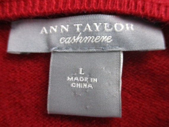Vintage Anne Taylor Cashmere Classic Red Long Sle… - image 3
