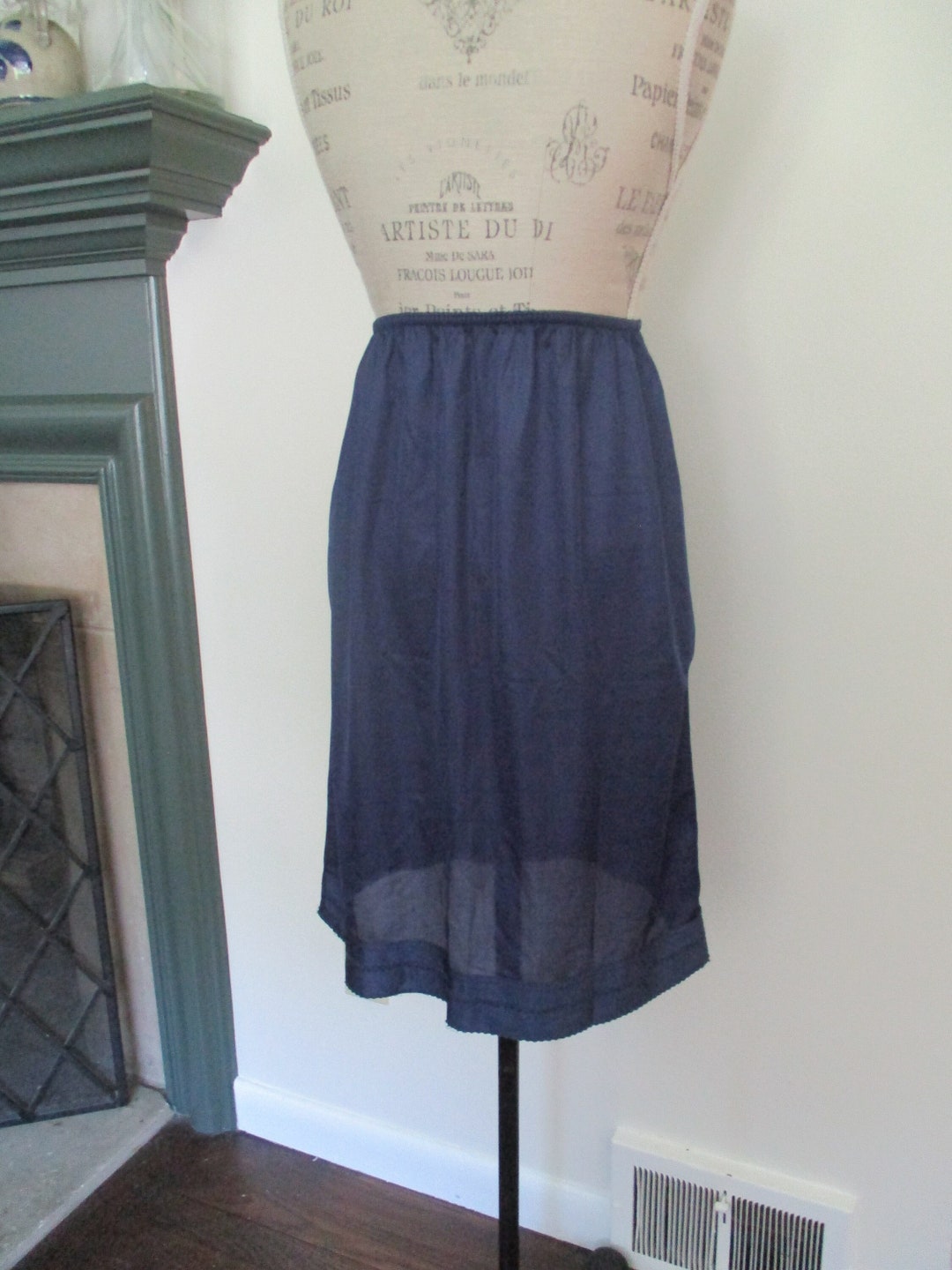 Vintage Navy Blue Half Slip Fortune Lingerie Size Large 22 Etsy